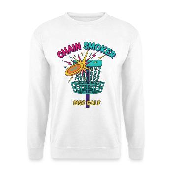 Kettenraucher-Discgolf Spaß-Frisbee-Szene - Unisex Pullover - Weiß - Vorne