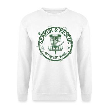 Recherche et sauvetage : aucun disque laissé derrière Disc golf - Sweat-shirt Unisexe - blanc - Devant