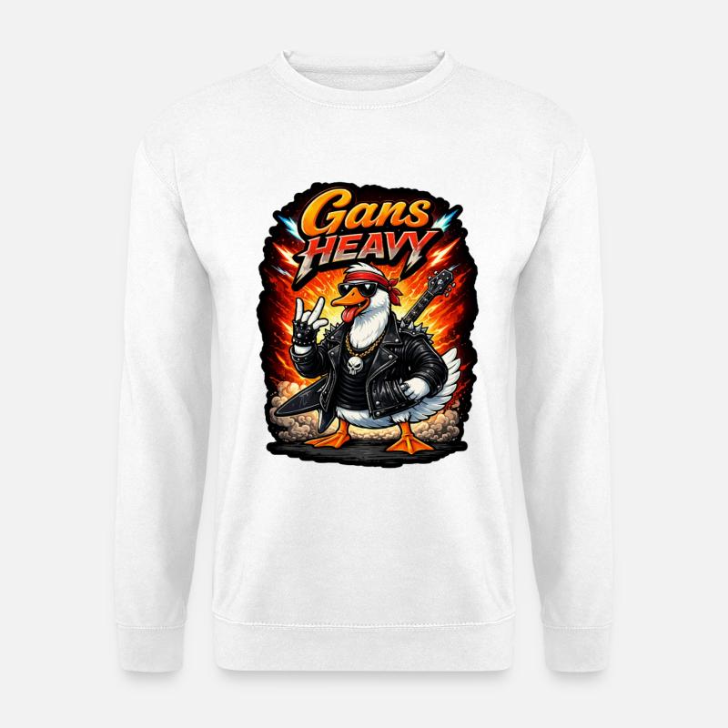 Gans Heavy Punk-Rock Gans - Unisex Pullover - Weiß