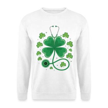 Kleeblatt-Stethoskop Design - Unisex Pullover - Weiß - Vorne