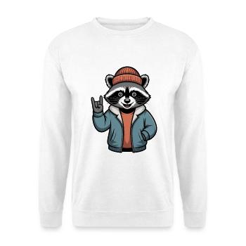 Rocker Raccoon - Unisex Sweatshirt - white - Front