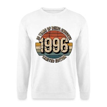 30 Geburtstag Vintage Shirt – 1996 Retro Geschenk - Unisex Pullover - Weiß - Vorne - Alina (178cm) & Michal (187cm)