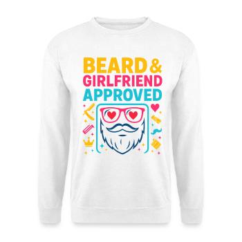 Beard Girlfriend Approved, Valentine's Day Gift - Unisex Sweatshirt - white - Front