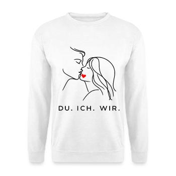 minimal herz unten, valentinstag partner - Unisex Pullover - Weiß - Vorne