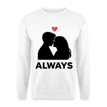 Amour minimal du cœur, petite amie de la Saint-Valentin Petit ami - Sweat-shirt Unisexe - blanc - Devant