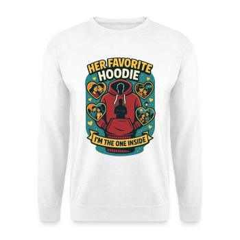 her favorite hoodie, valentinstag geschenk - Unisex Pullover - Weiß - Vorne