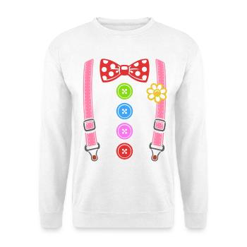 Colorful clown costume with suspenders - Unisex Sweatshirt - white - Front
