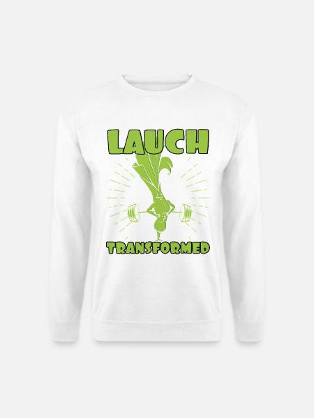 Weightlifter LEEK TRANSFORMED Funny - Unisex Sweatshirt - white