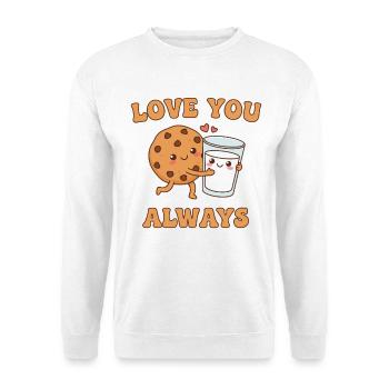 Je t’aime toujours – Sweet Cookie & Milk Design - Sweat-shirt Unisexe - blanc - Devant