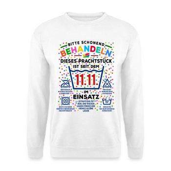 in use since 11.11. | Carnival Costume - Unisex Sweatshirt - white - Front