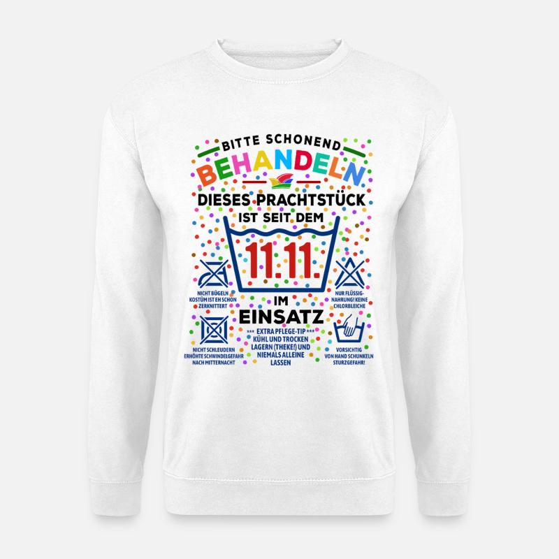 in use since 11.11. | Carnival Costume - Unisex Sweatshirt - white