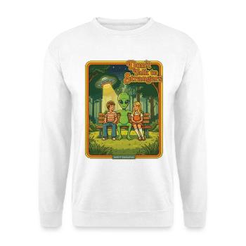 Don't Talk to Strangers – Retro Alien Design - Unisex Sweatshirt - white - Front