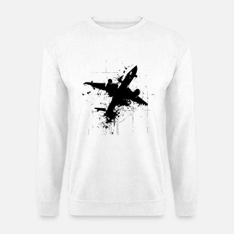 Flugzeug Zeichnung - Unisex Pullover - Weiß