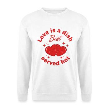 Love is a dish best served hot – Kawaii hearts - Unisex Sweatshirt - white - Front