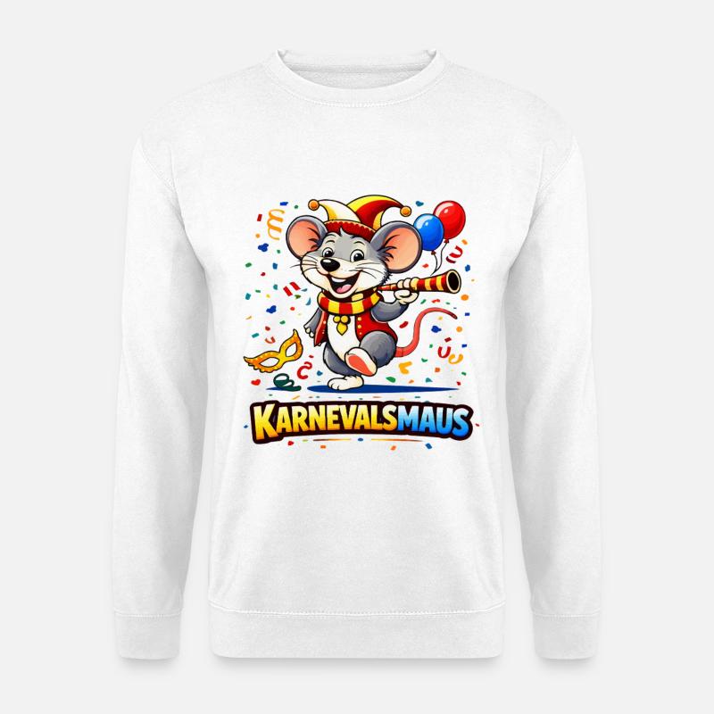 Karnevalsmaus Party-Motiv - Unisex Pullover - Weiß