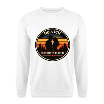 Du & Ich perfektes Match Partnerlook - Unisex Pullover - Weiß - Vorne