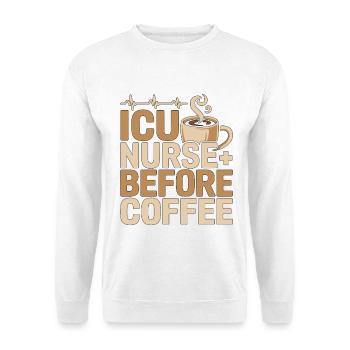Infirmière en soins intensifs avant la médecine Amante du café en première ligne - Sweat-shirt Unisexe - blanc - Devant