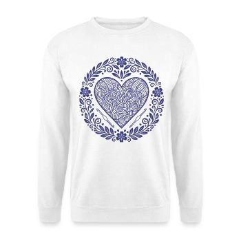 Lustiges Häkelherz für Liebhaber von Häkelwolle - Unisex Pullover - Weiß - Vorne