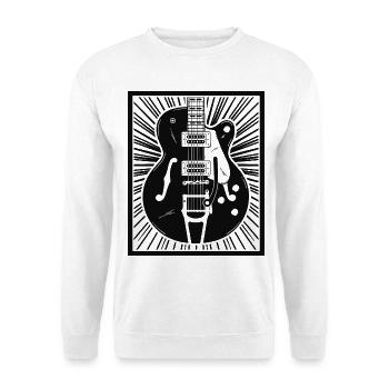 Guitar Silhouette Poster Art - Unisex Pullover - Weiß - Vorne