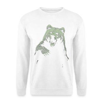 Grizzly Bear Hiking Camping Vintage Brown Bear - Unisex Sweatshirt - white - Front