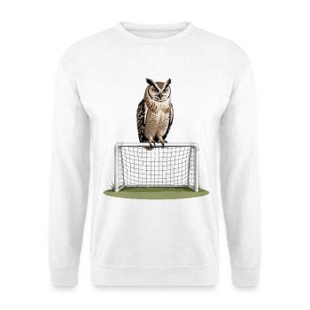 Eule auf Torrahmen – Nachtspiel - Unisex Pullover - Weiß - Vorne