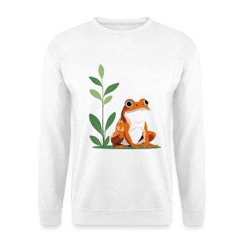 Fröhlicher Laubfrosch im Grün - Unisex Pullover - Weiß - Vorne