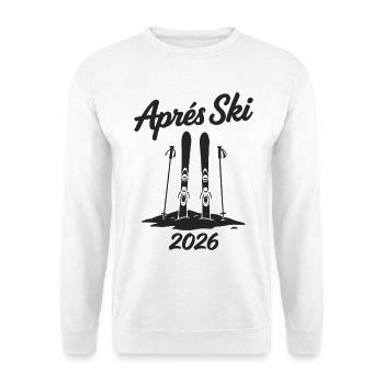 APRES SKI 2026 Fête de Piste d’Hiver - Sweat-shirt Unisexe - blanc - Devant