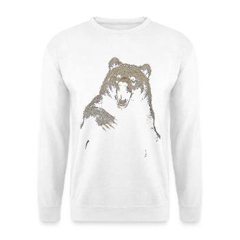 Grizzly Bear Hiking Camping Vintage Brown Bear - Unisex Sweatshirt - white - Front