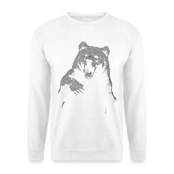 Grizzly Bear Hiking Camping Vintage Brown Bear - Unisex Sweatshirt - white - Front