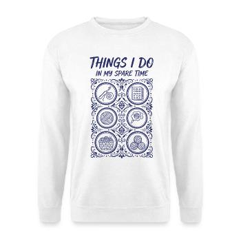 Choses que je fais pendant mon temps libre Amant drôle du crochet - Sweat-shirt Unisexe - blanc - Devant