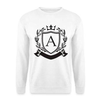 Adel Monogramm Wappen Krone Buchstabe A - Unisex Pullover - Weiß - Vorne