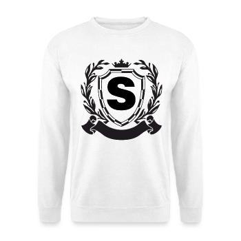 Nobility Monogram Coat of Arms with Shield Crown Letter S - Unisex Sweatshirt - white - Front