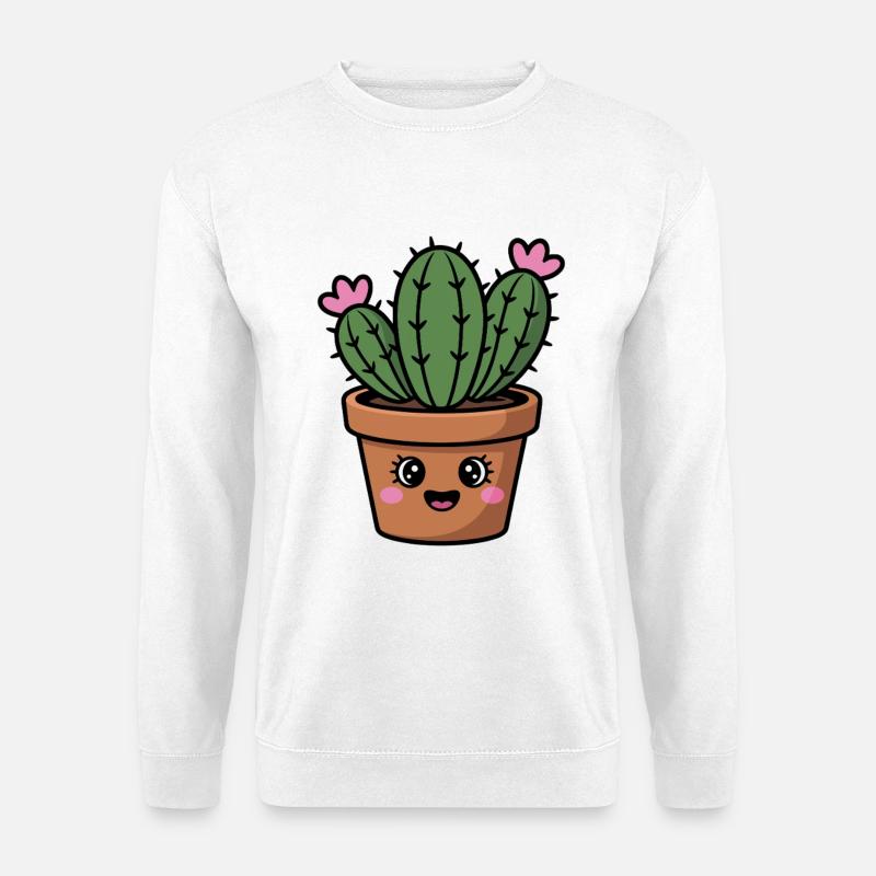 Kawaii Cactus - Unisex Pullover - Weiß