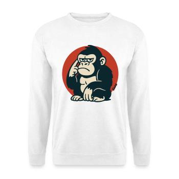 Singe pensif dans un style rétro - Sweat-shirt Unisexe - blanc - Devant