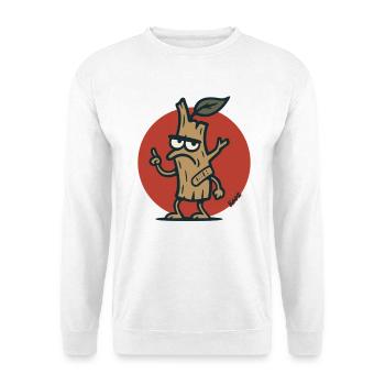 Grimmiger Baum Ast Baumstumpf mit Gesicht - Unisex Pullover - Weiß - Vorne