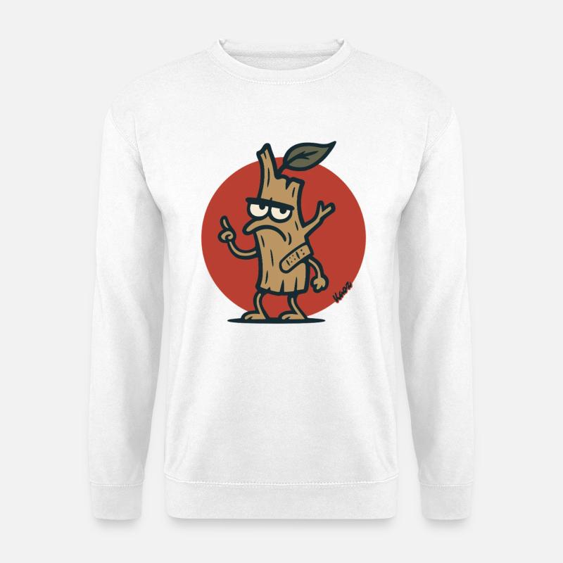 Grimmiger Baum Ast Baumstumpf mit Gesicht - Unisex Pullover - Weiß