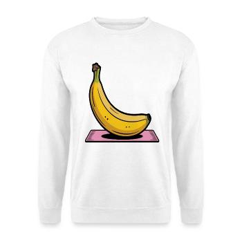 Cartoon banana on yoga mat - Unisex Sweatshirt - white - Front