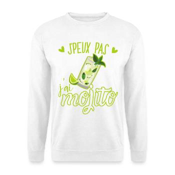 Ich kann kein Mojito haben – Humor-Mojito-Cocktail - Unisex Pullover - Weiß - Vorne