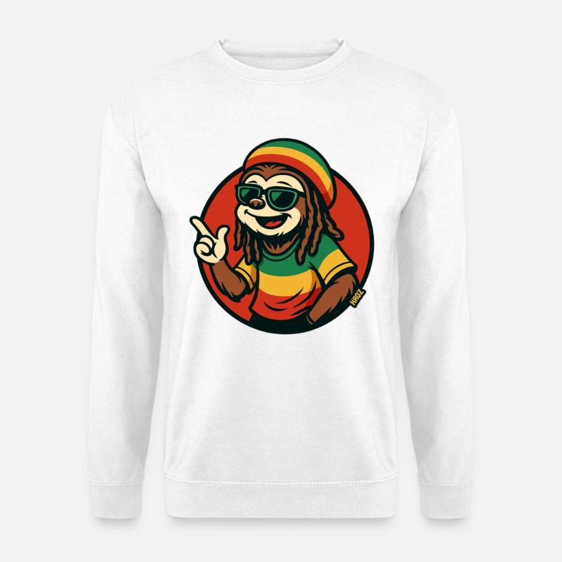 Reggae sloth with sunglasses - Unisex Sweatshirt - white