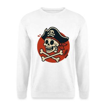 Piraten Totenkopf mit Knochen - Unisex Pullover - Weiß - Vorne
