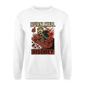 Burning Wall Skater Skeleton - Unisex Sweatshirt - white - Front