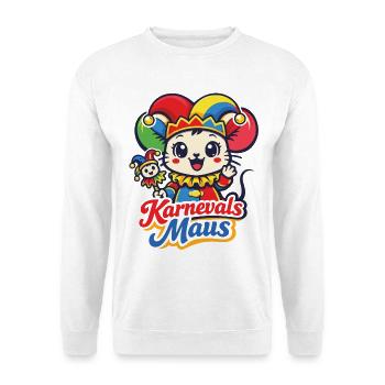 Karnevals Maus | Kawaii Kostüm Verkleidung - Unisex Pullover - Weiß - Vorne