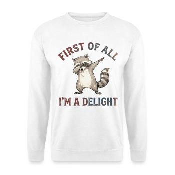 Raccoon, Funny Raccoon - Unisex Sweatshirt - white - Front