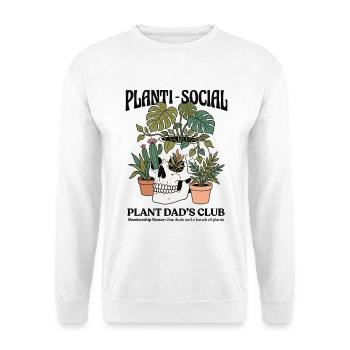 Planti-Social Plant Dad's Club - Unisex Sweatshirt - white - Front