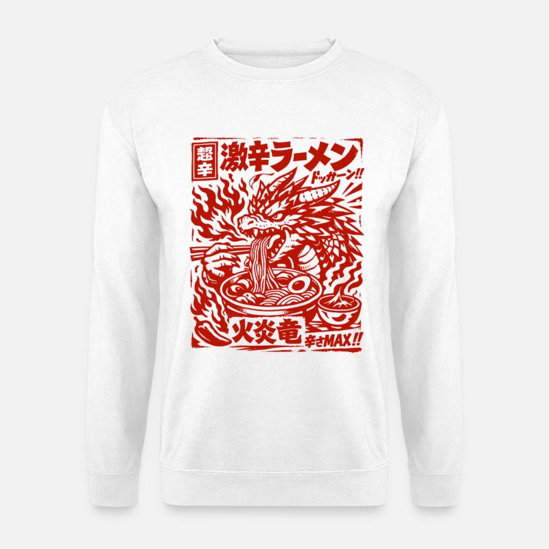 Dragons | Ramen | Noodle soup | extra spicy - Unisex Sweatshirt - white