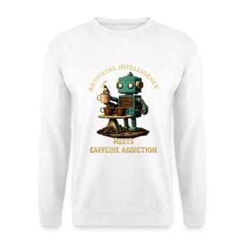 Coffee Robot – Artificial Intelligence Meets Koff - Unisex Sweatshirt - white - Front
