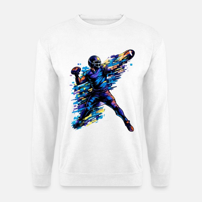 American Football Quarterback | Action Art - Unisex Pullover - Weiß