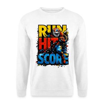 Run Hit Score | American Football Design - Unisex Sweatshirt - white - Front