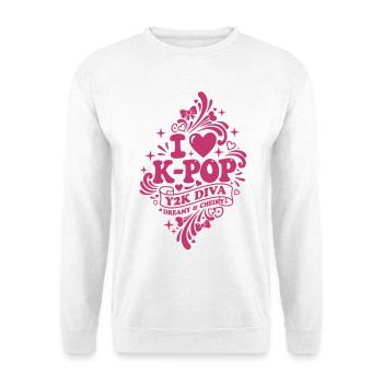 I Love K-Pop Y2K Diva Dreamy And Cheeky Korean - Unisex Sweatshirt - white - Front