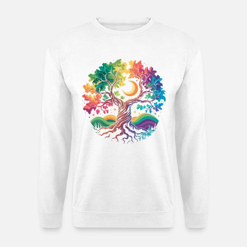 Regenbogenbaum Mondzauber - Unisex Pullover - Weiß